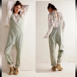 Free people high roller pinstripe jumpsuit